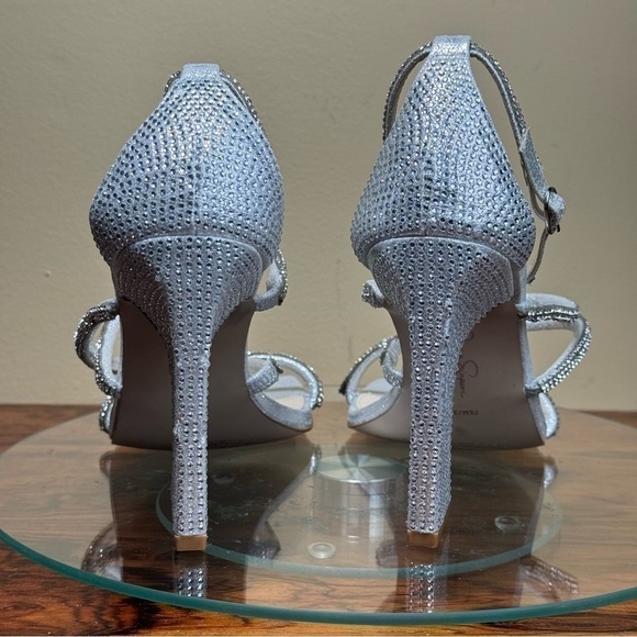 Jessica Simpson Geralie Rhinestone Strappy Dress Sandals in Silver - Picture 15 of 16